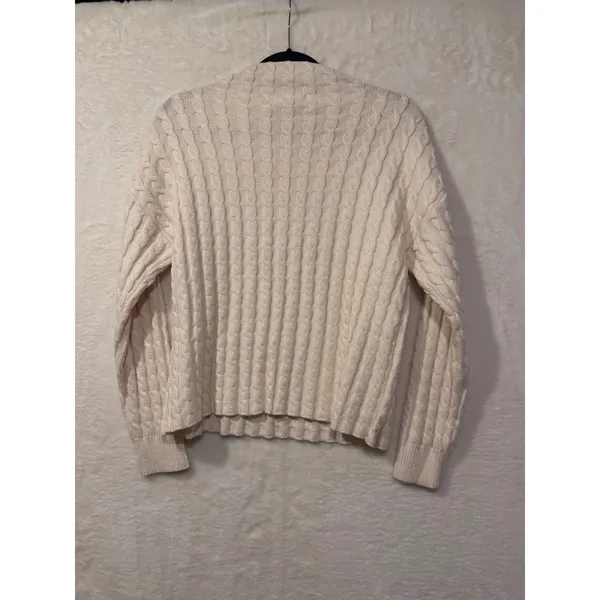 Philosophy Republic Clothing Cream Cable Knit Mock Neck Sweater‎ Small - Image 6
