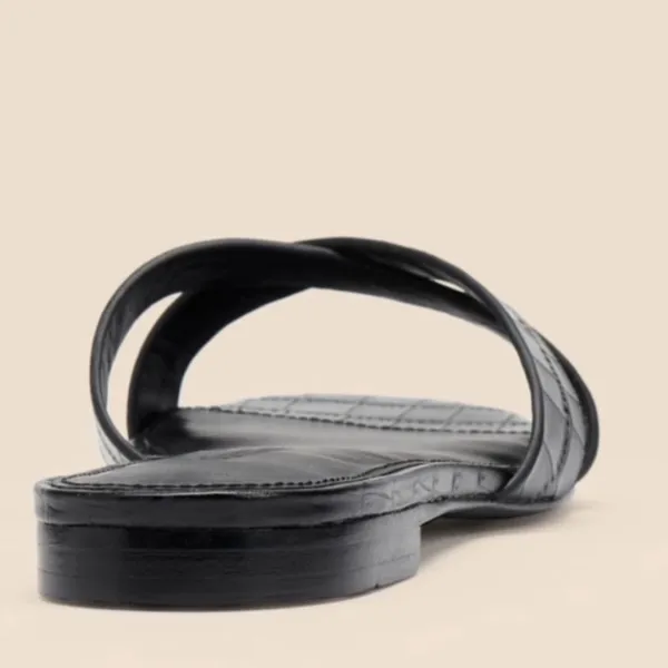 Reformation Margaret Black Croc X sandals. Size 7.5 - Image 5