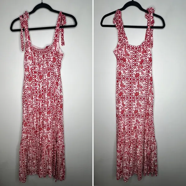 Aqua Tile Printed Midi Dress Size Small - Image 3