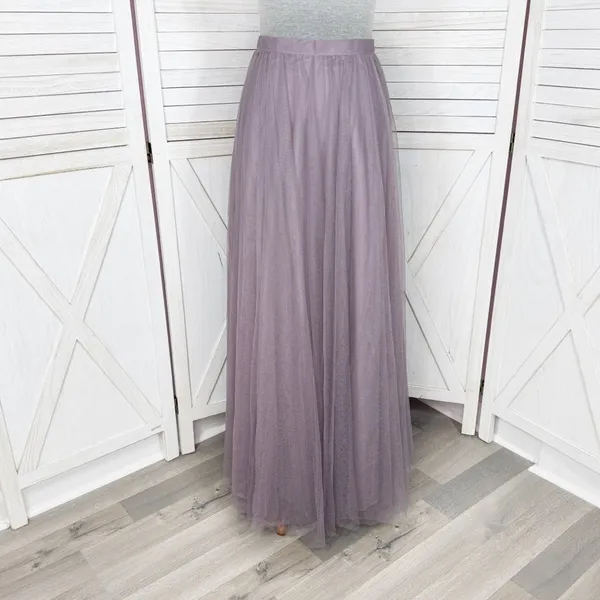 Revelry‎ Skylar Tulle Maxi Skirt Wisteria Mauve Purple Size 6 Formal Fairy - Image 2