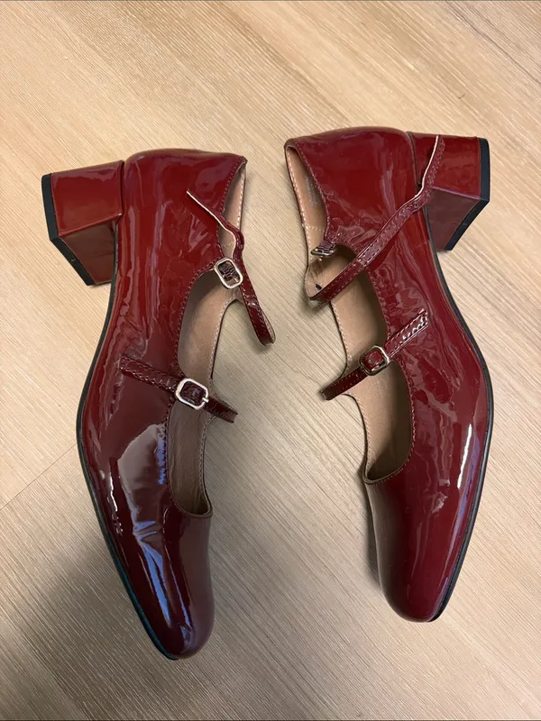 New MADEWELL The Nettie Heeled Mary Jane in Cabernet Patent Leather, W 9.5 NWOB - Image 4