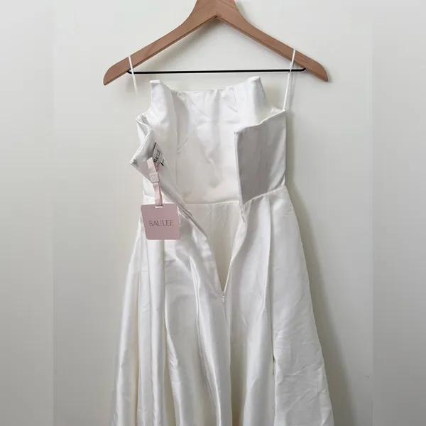 NWT SAU Lee X Revolve Heidi Strapless Gown White Bridal Long Dress Size 00 - Image 7