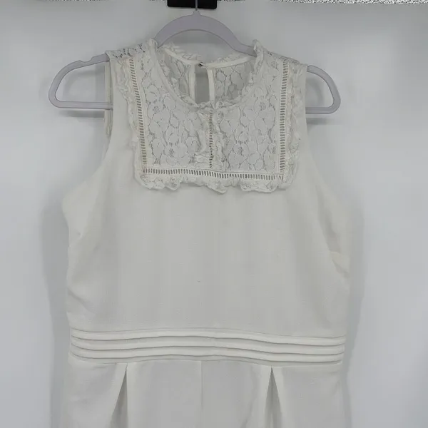Disney Alice iThrough Looking Glass Romper Sz XL Fairy Coquette Lace Bib Cream - Image 3