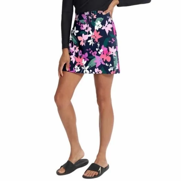 Speedo Womens Tropical Floral Swim Skort Navy Pink Small 800275901028‎ - Image 12