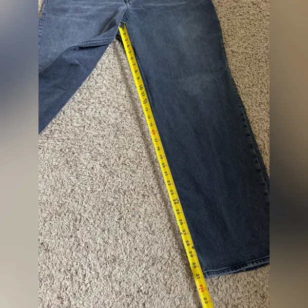 Abercrombie & Fitch Distressed Black Gray 90’s Relaxed Jean High Rise Size 34/18 - Image 6