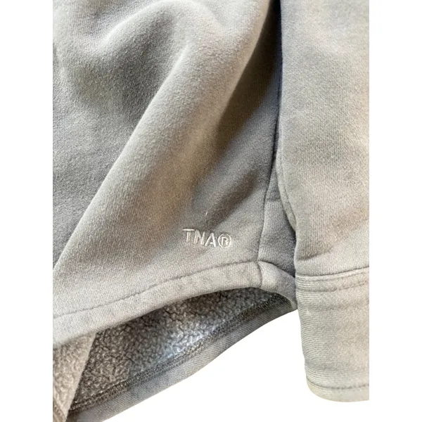 TNA Aritzia Sweatfleece Cozy Fleece Boyfriend Fit Shacket‎ Shirt Jacket XS Taupe - Image 3