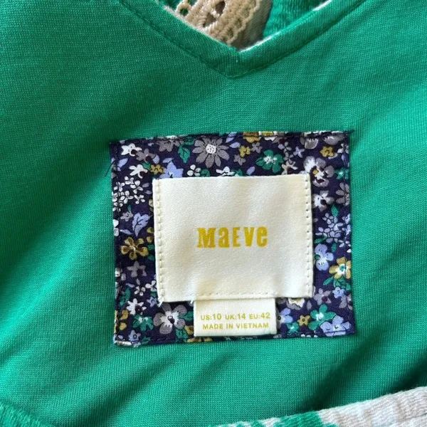 Maeve Anthropologie Emma Dandelion Print Dress Green Floral Size 10 Feminine - Image 10
