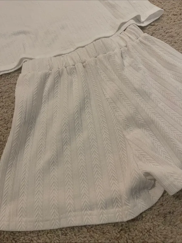 Shein white matching set size small #34 - Image 3