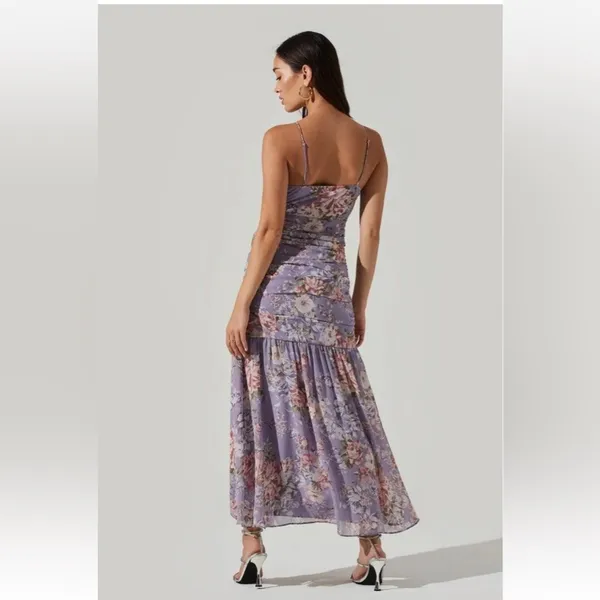 Free People ASTR The Label Kiana Floral Ruched Midi Dress Size XS - Image 5