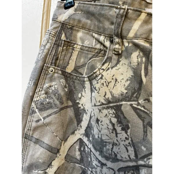Y2k Low rise Jeans 3 Camouflage Cargo low rise Wide Leg Urban Alternative Skate - Image 5