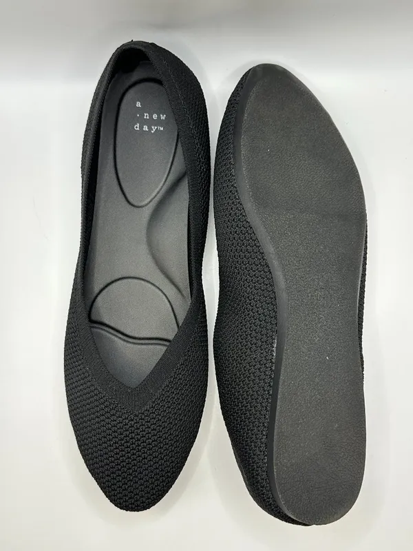NWT A New Day Black Knit Pointed Toe Ballet Flats 11 Clean Girl Minimalist - Image 4