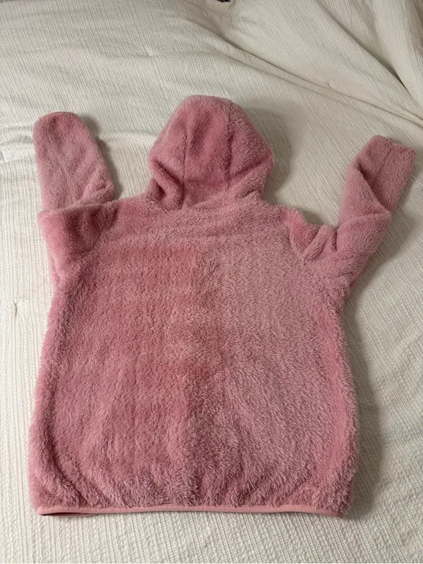 90 Degree By Reflex Plush Pink Hooded Zip Jacket Size M - Image 4