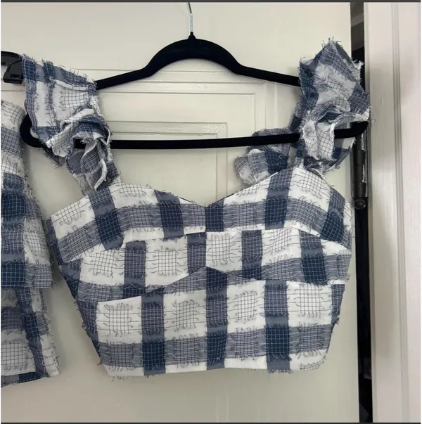 Day + Moon blue and white gingham set - Image 2