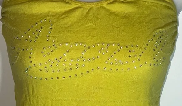 Rhinestone Tank Yellow Size XS - Image 2