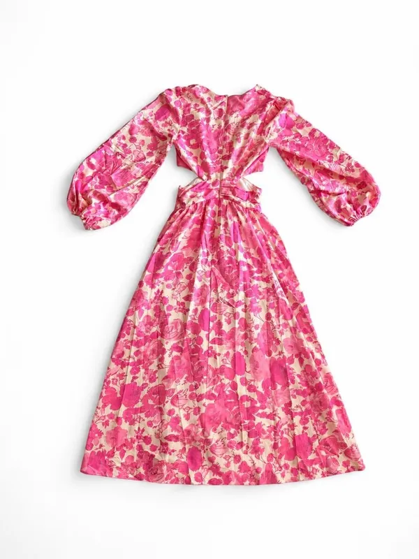 All About May Pink Floral Cutout Maxi Dress - Image 7