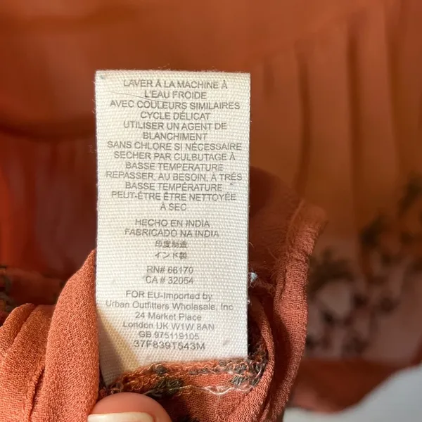 Free People Pennies Sequel Embroidered Peasant Semi-Sheer Blouse Sz M - Image 5