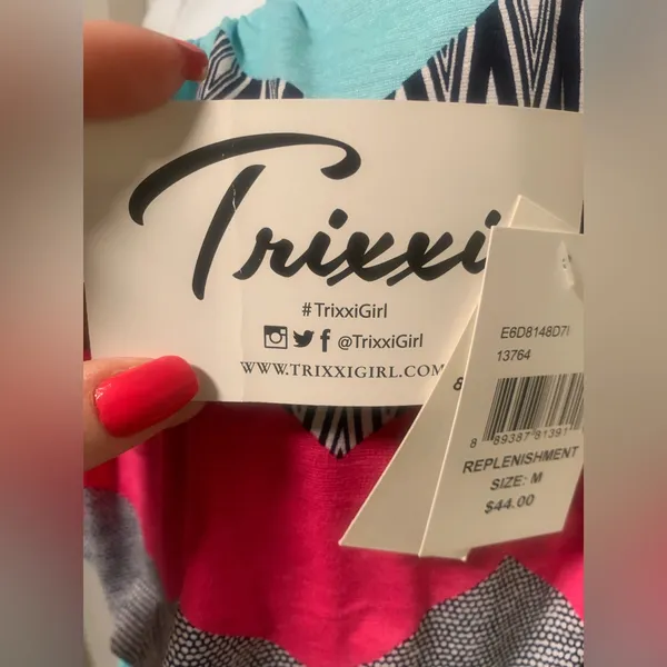 NWT Trixxi Strapless Colorful Chevron Print Maxi Sundress - Image 6