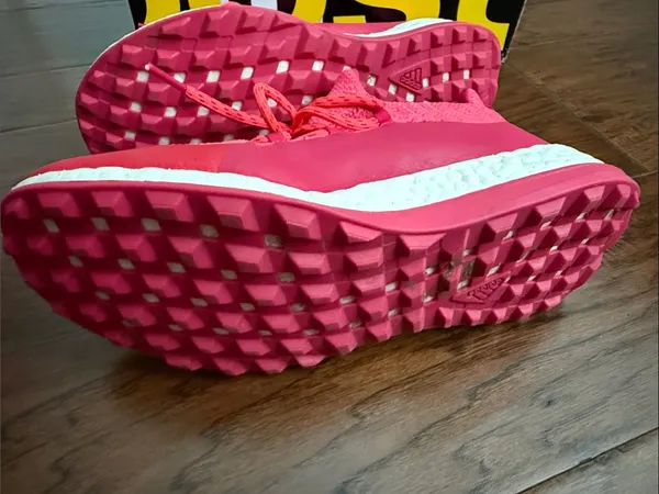 Adidas Hot Pink Knit Lace-Up Sneakers - Image 5