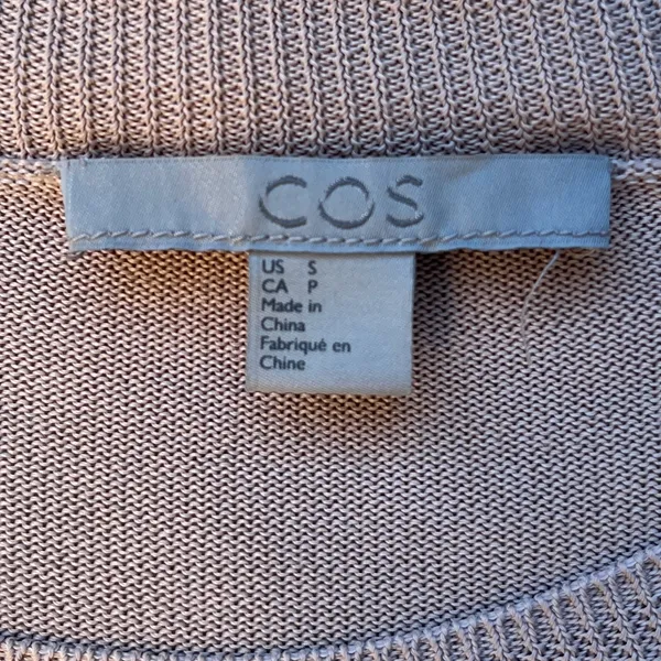 COS knitted Beige Long Sleeve Maxi Dress Minimalist Classic S luxury neutral - Image 4