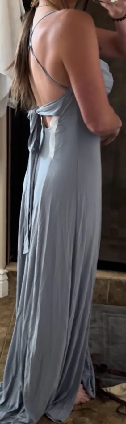 Azazie Dusty Blue Dress Formal - Image 4