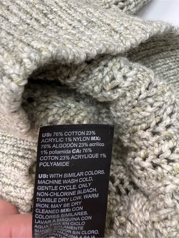 White House Black Market Olive Green V-Neck Cable Knit Sweater - Image 7