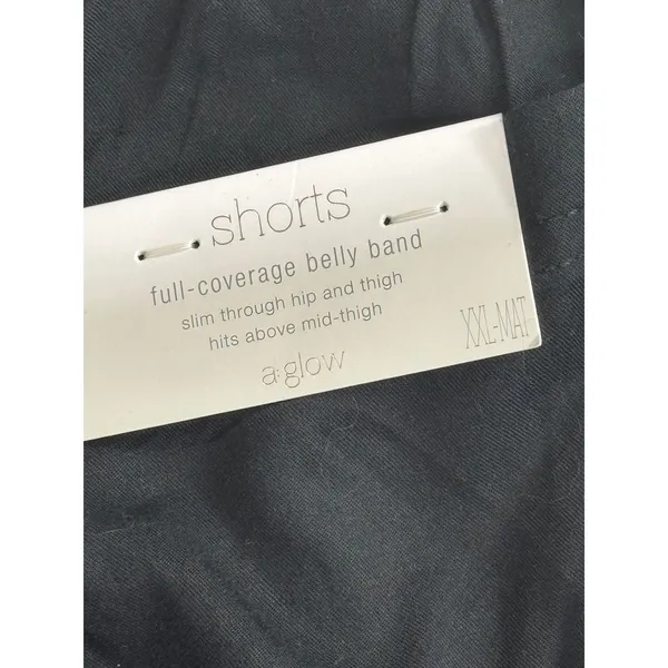 A:Glow Maternity Black Full‎ Coverage Belly Band Shorts XXL-MAT WM81X005RS1 - Image 11