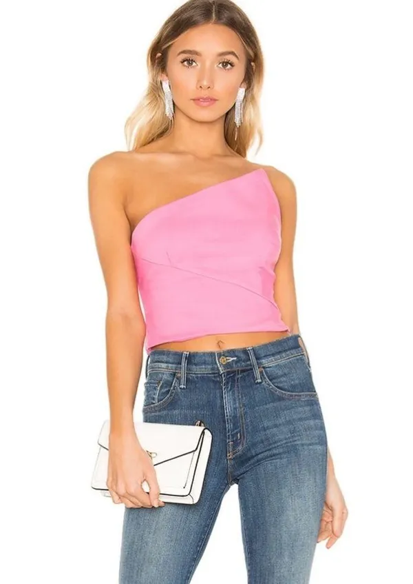 Superdown Quincy Strapless Top in Hot Pink - Image 3