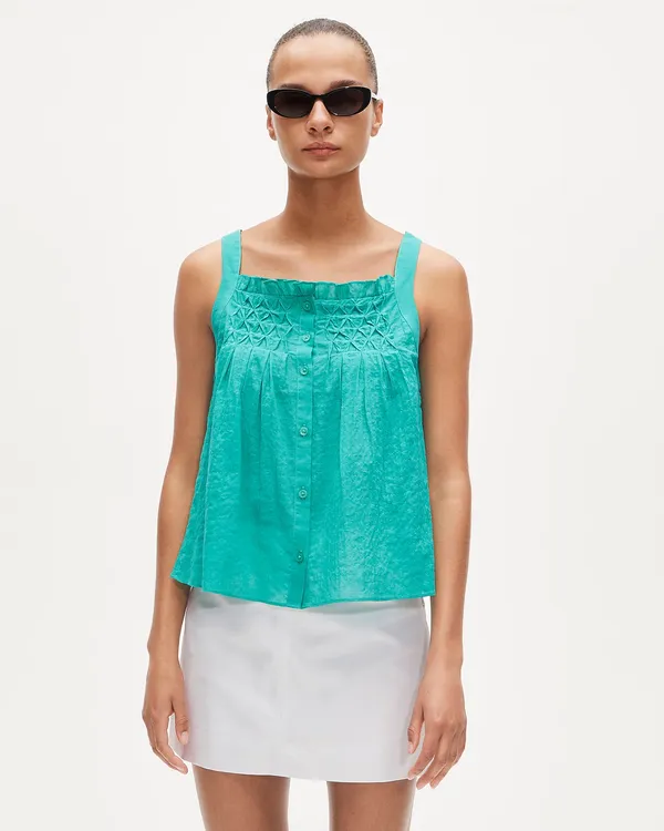 Jcrew smocked crinkle tank top Small - Image 2