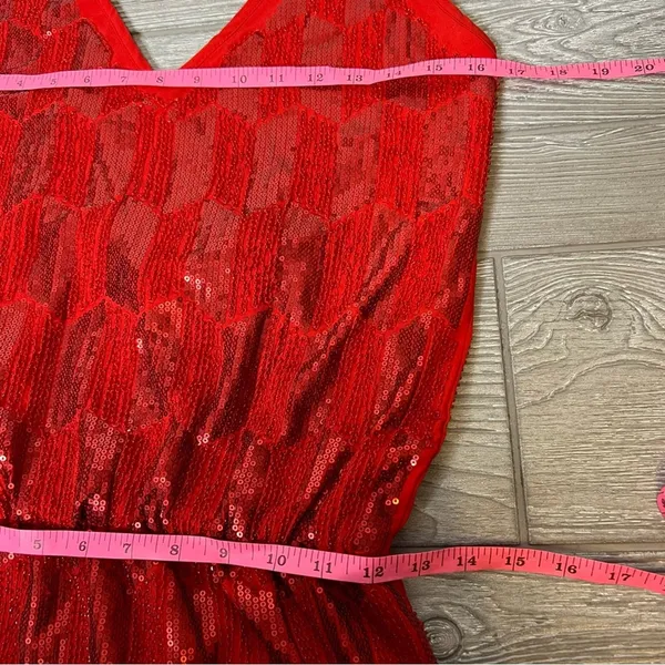 NWT Sara Boo sequin beaded halter‎ dress red sz XS - Image 6