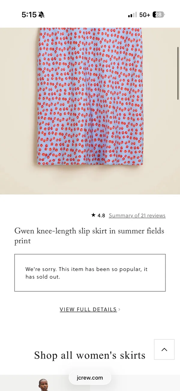 J Crew Gwen knee-length slip skirt in summer fields print - Image 2