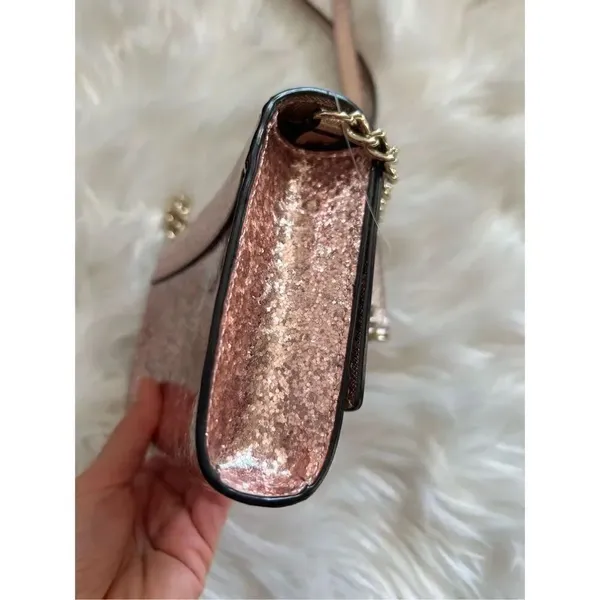 KATE SPADE NEW YORK pale pink GLITTER crossbody bag retails for $350 - Image 7