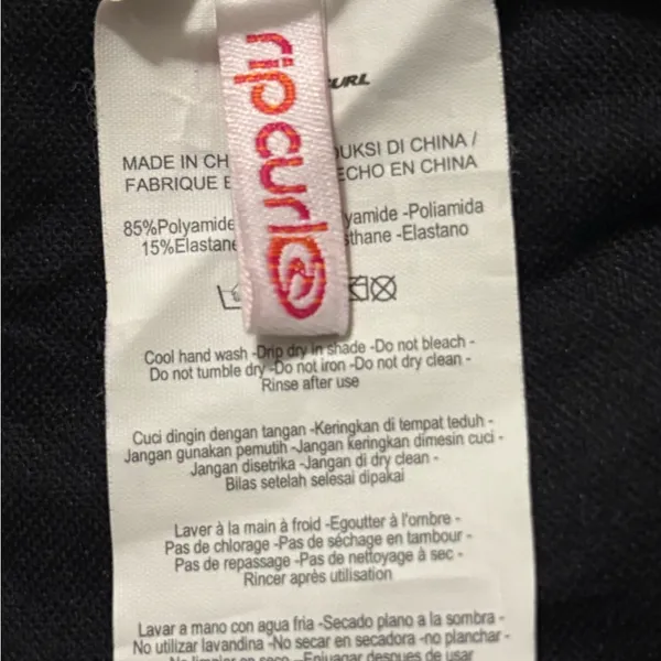 Rip-Curl Black Red and Pink Floral Beaded Bikini Set Size M - Image 11
