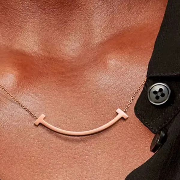 Boutique Rose Gold Filled K18 Curve Bar Necklace, Minimalist Chain Pendant,‎ 16-18” - Image 2