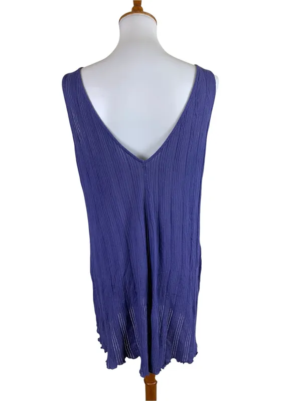 Pact Purple Ribbed Sleeveless Romper Pockets Boho Oversized‎ Medium - Image 2