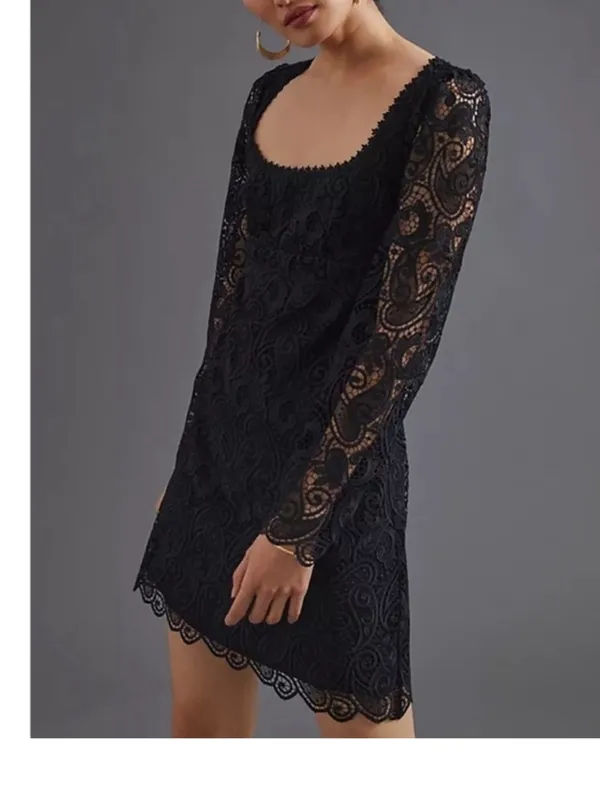 Anthropologie Maeve Embroidered Lace Mini Dress: Size 0 - Image 2