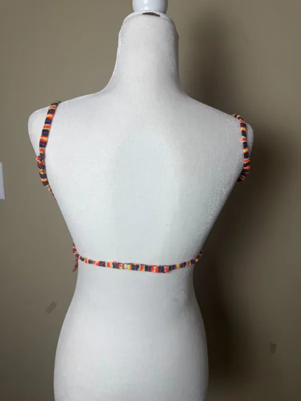 Edikted Rainbow Color Backless Halter Tank Top Size Small - Image 3