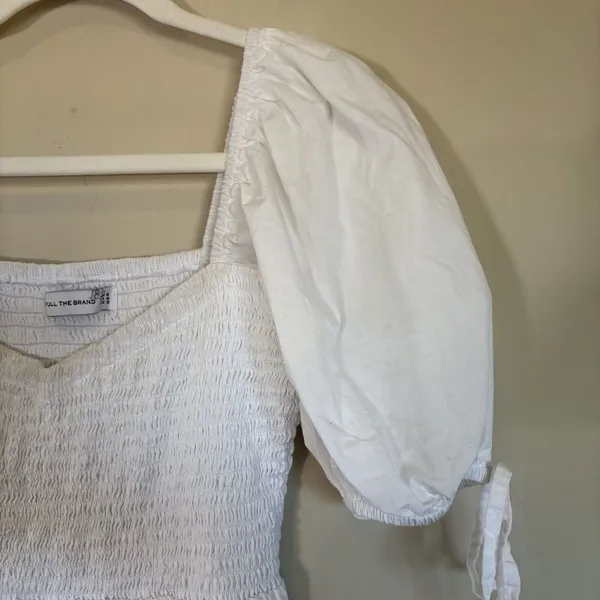 Faithfull The‎ Brand Lithana Midi Dress White Poplin Size US 4 Small - Image 4