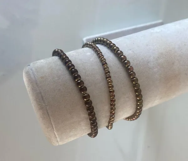 Set of Metallic Beaded Layering Bracelets - Image 2