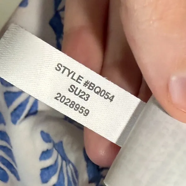 J Crew 0 Scoopneck Tiered Cotton Poplin Mini Dress Blue Pattern Block Print - Image 13