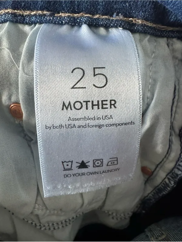 Mother The Tripper Ankle Fray Jeans Size 25 Blue Crop Raw Hem Premium Denim - Image 3
