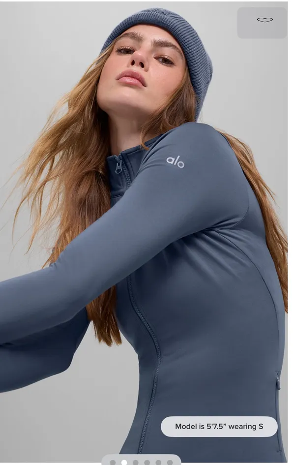 All Airlift Warm Radiant Full Zip Jacket in Bluestone - Image 2