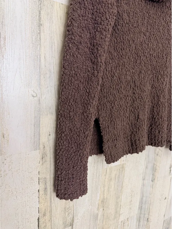 Pink Republic Popcorn Cowl Neck Sweater Brown Size M Cozy Soft - Image 2