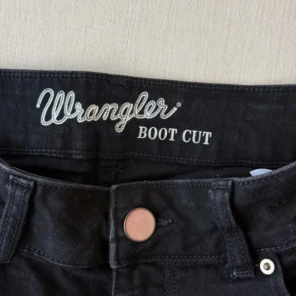 Wrangler Boot Cut Low Rise Denim Jeans Womens 5x32 Black - Image 9