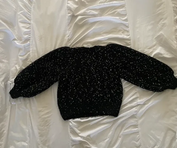 ZARA Metallic Thread Speckled Puffy Sleeve Knit Sweater - Image 14