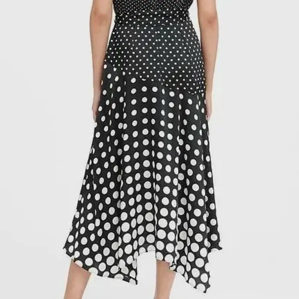 {Banana Republic} Brand New Cowl Neck Sleeveless Polka Dot Midi Dress - Image 6