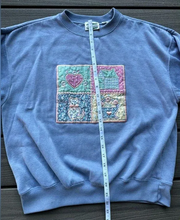 Separate Issue Vintage Granny Core Grandma Blue Crewneck Sweater Pullover Medium - Image 5