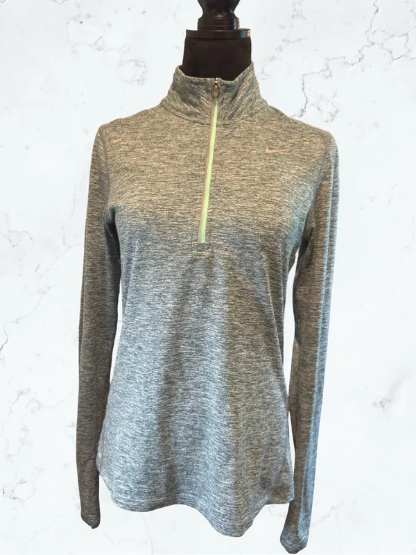 NIKE Dri-FIT Element 1/4 Zip Running Pullover Gorpcore Heather Green Space Dye S - Image 2