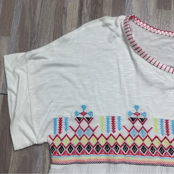 Westbound White Blouse with Multicolor Embroidery NWT Women’s XL - Image 3