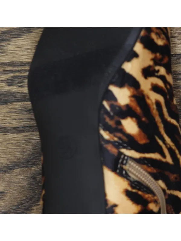 NWT A New Day Block Heel Ankle Boots 94568629 Tiger Print Brown Multi 8.5M - Image 11
