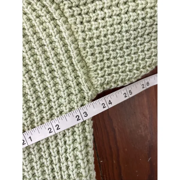 Haute Hippie Green Chunky Knit V-Neck Ribbed Pullover Sweater Size Large - Image 5